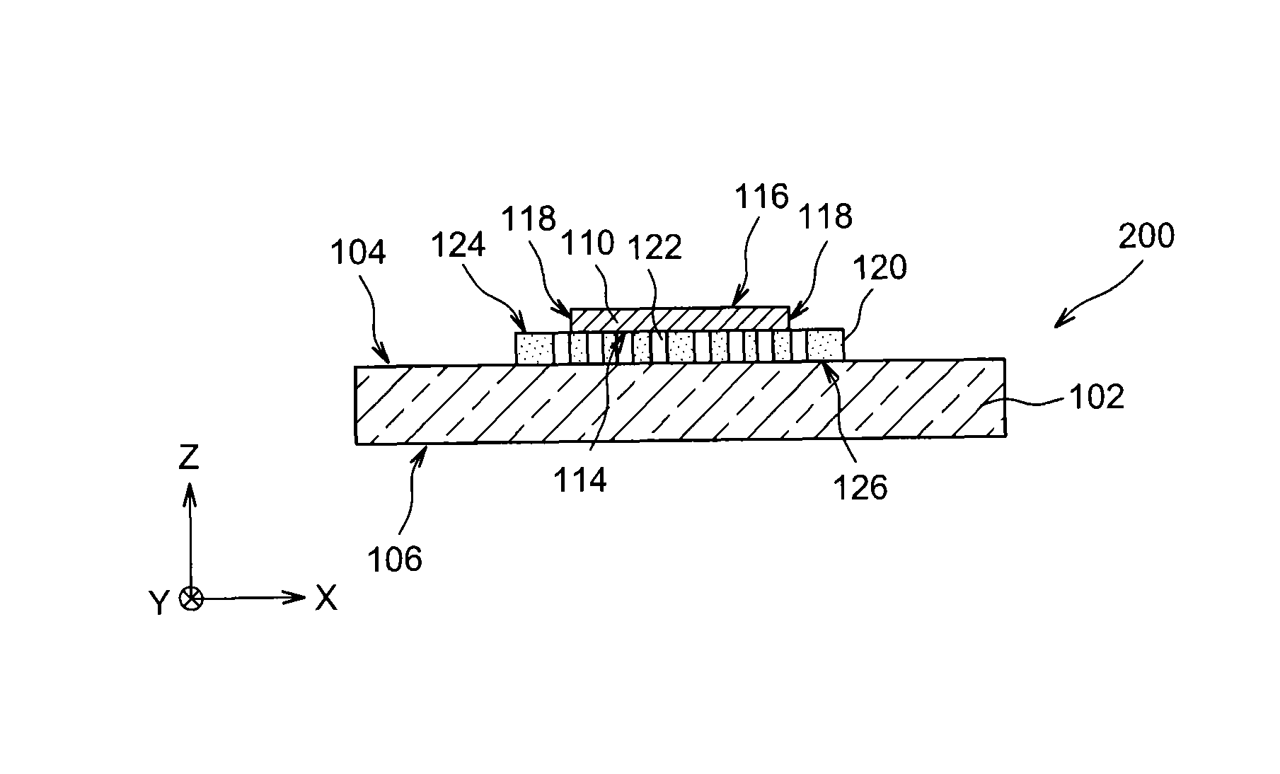 Getter structure including a gas-permeable material description