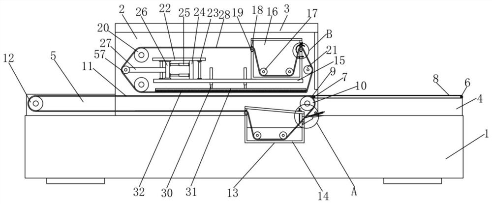 Leather clamping device on leather double-sided roller coater