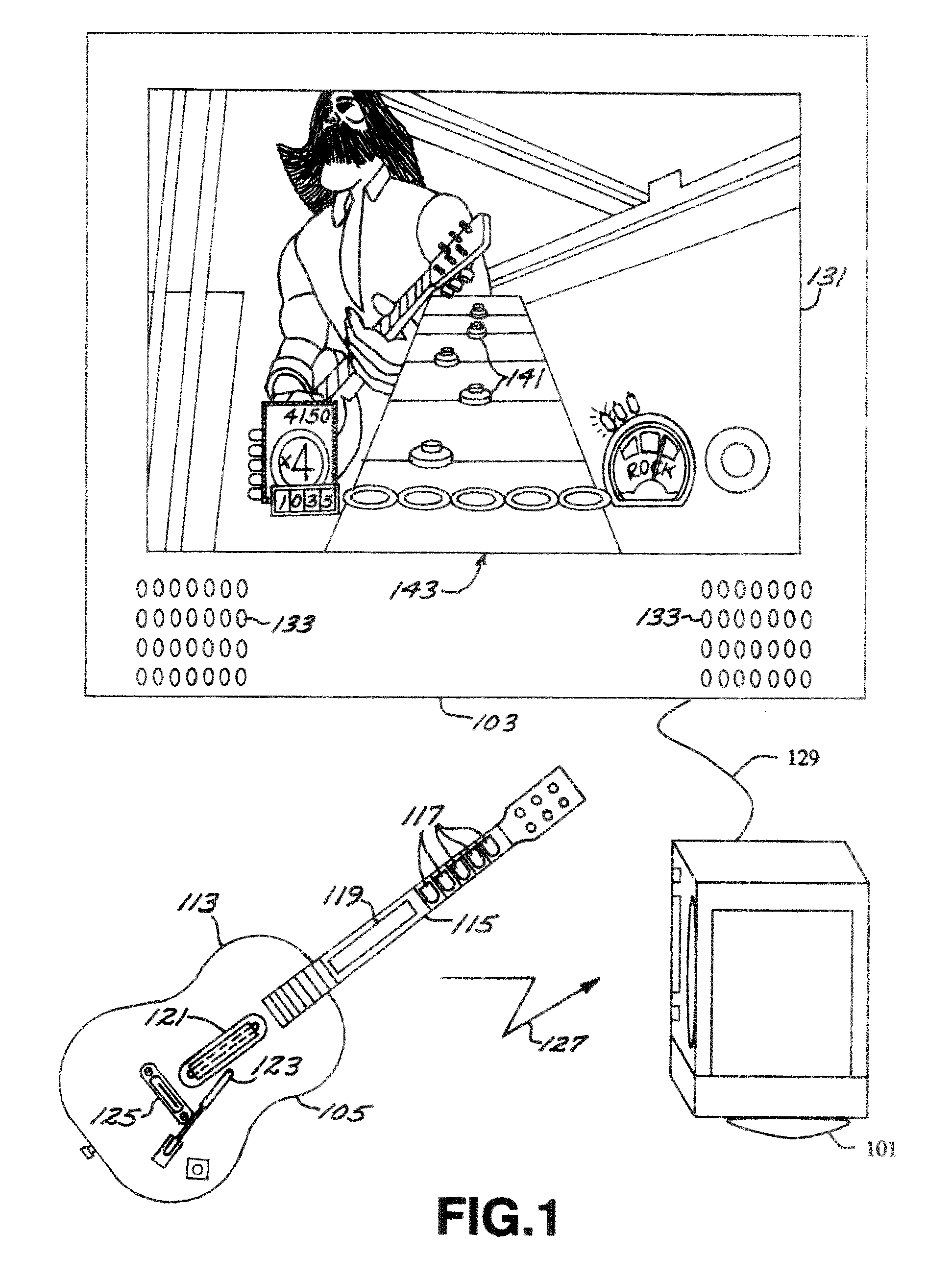 Music-based video game with user physical performance