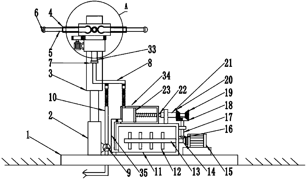 Forestry efficient irrigating and fertilizing integrated device