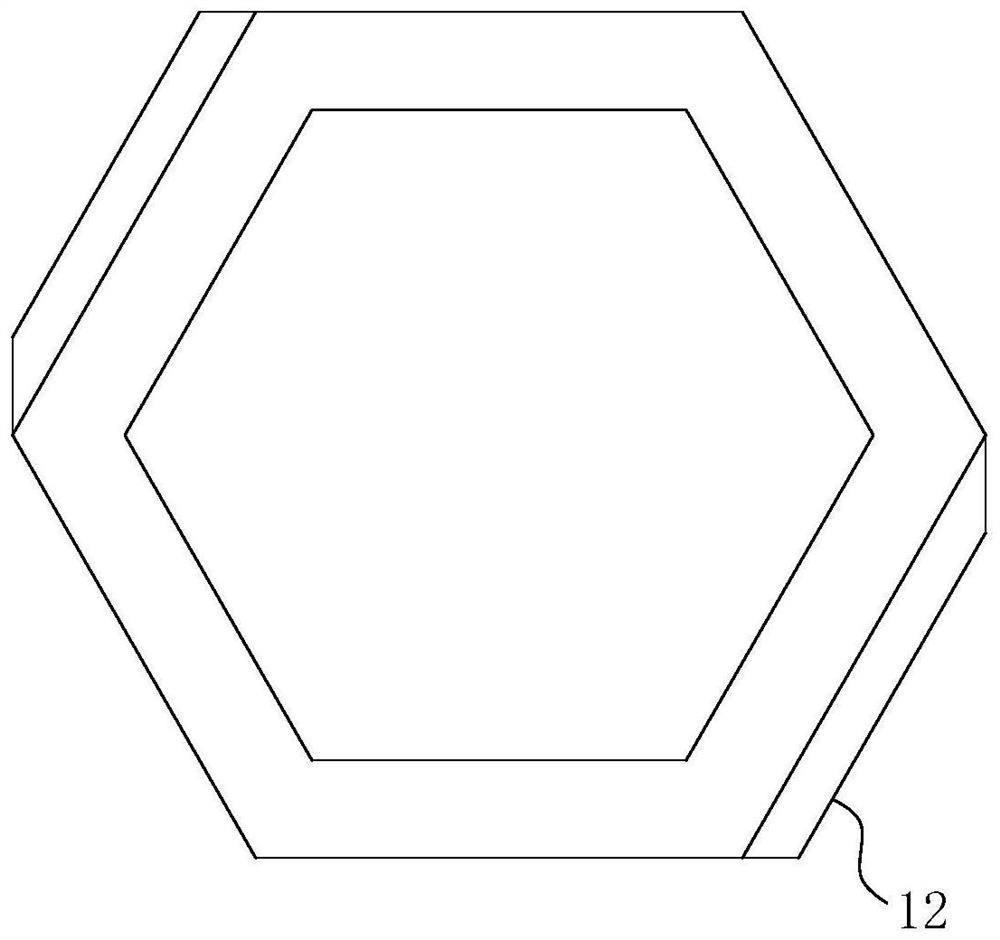 Hexagonal block slope protection brick, slope protection assembly applying same and slope protection system