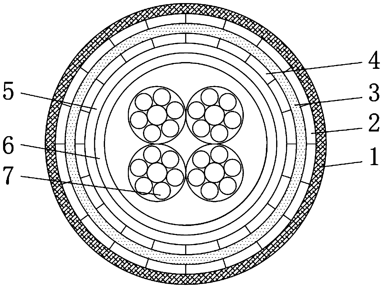 Load-bearing detection cable for oil-gas well