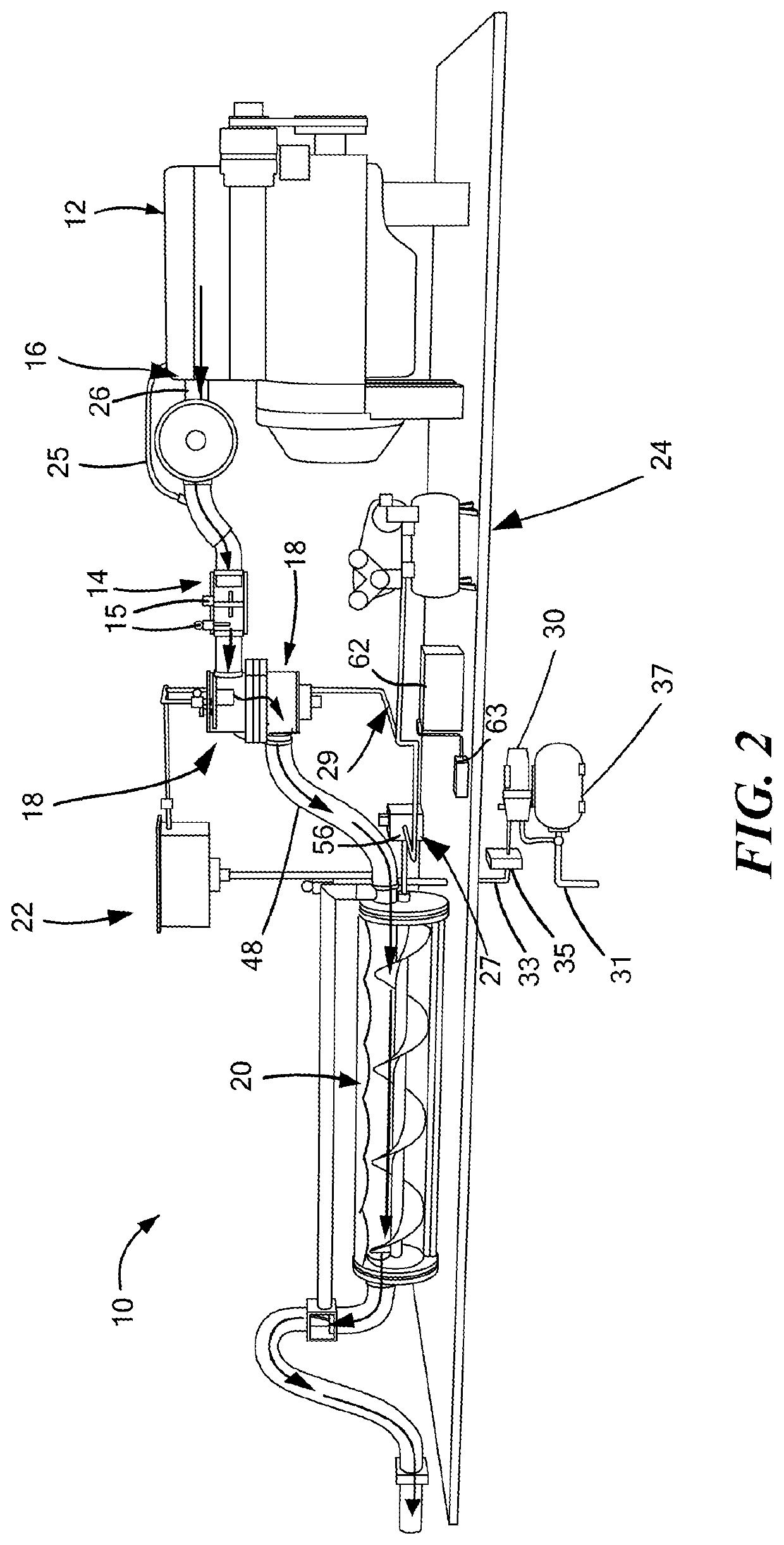 Reactive cyclic induction system and method for reducing pollutants in marine diesel exhaust