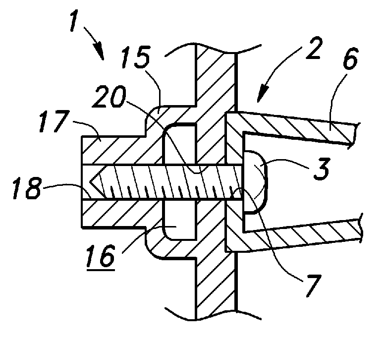 Component part mounting structure