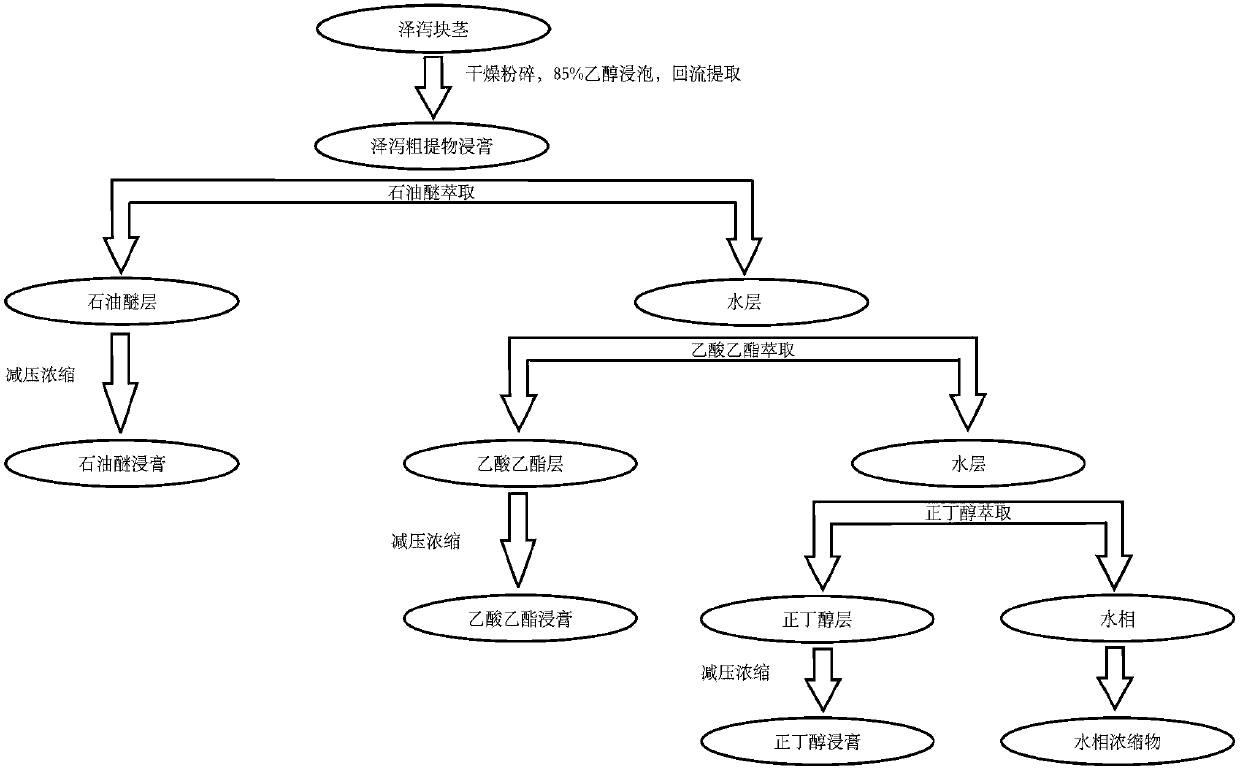 Application of rhizoma alismatis extract in preparation of drug for relaxing airway smooth muscle