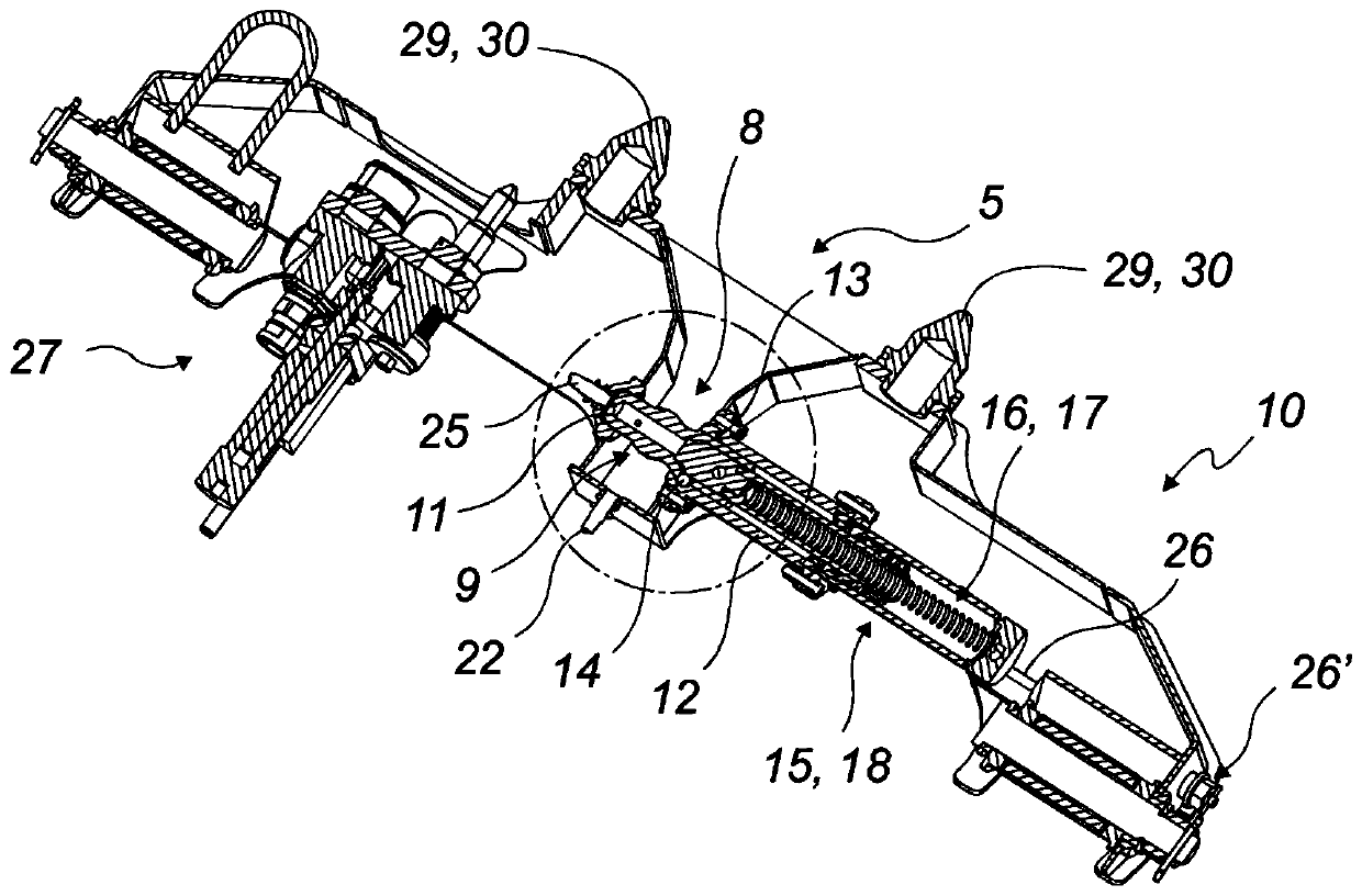 Automatic locking drawbar coupling