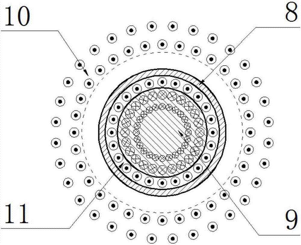 Electromagnetic moldless forming method and device of pipes based on background magnetic field