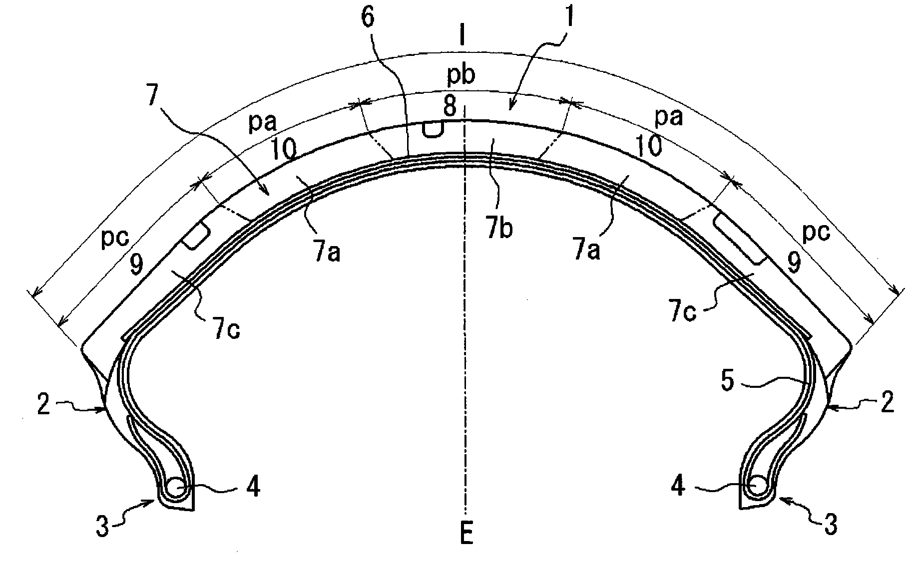 Pneumatic tire for two-wheeled motor vehicle