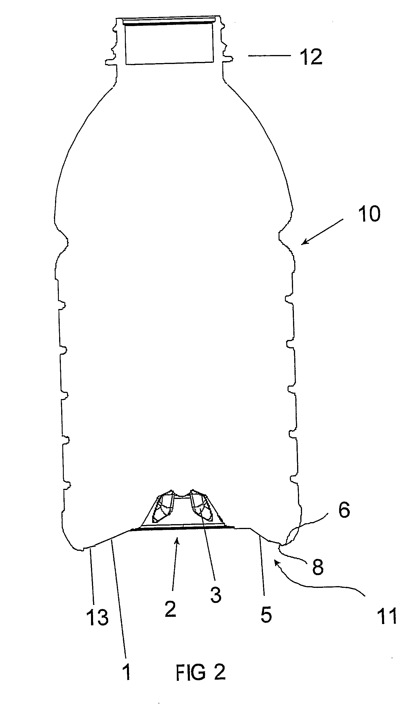 Method of Processing a Container and Base Cup Structure for Removal of Vacuum Pressure