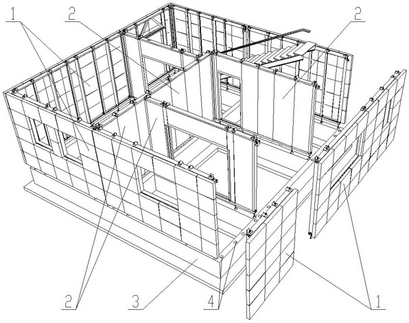 Manufacturing and mounting method for combined wall of fabricated house