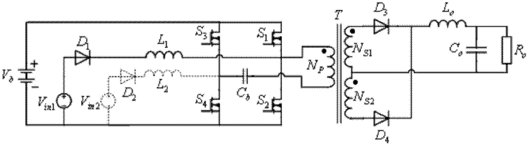 Four-port direct-current converter