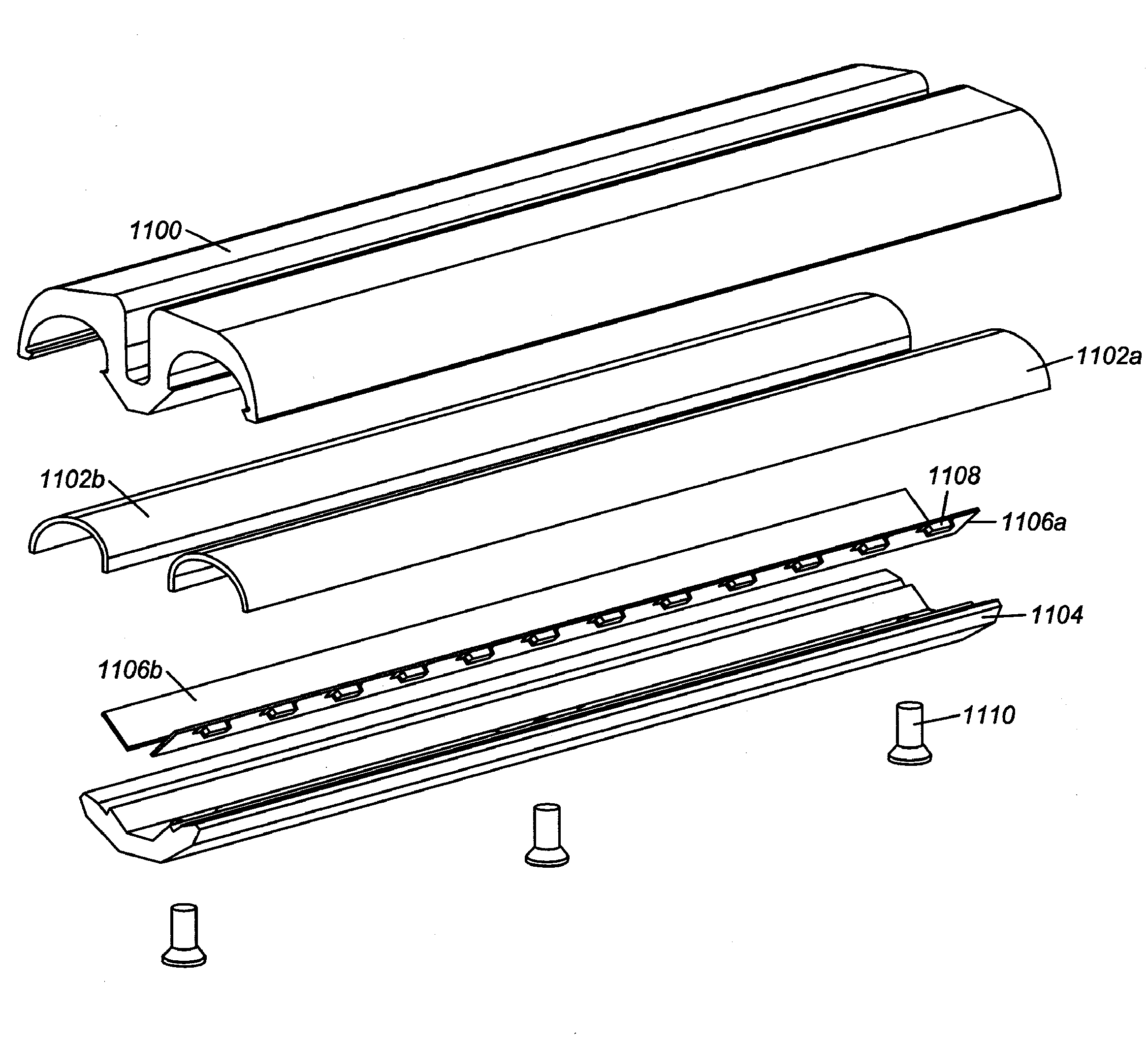 Lighting unit having lighting strips with light emitting elements and a remote luminescent material