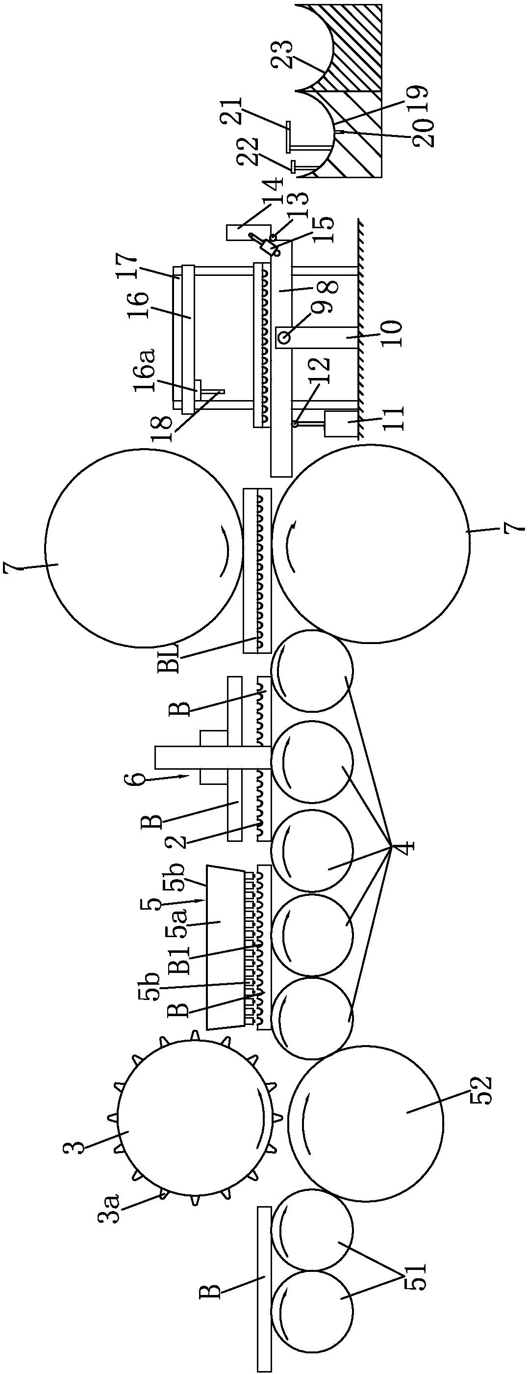 Production equipment for glass microspheres used for road traffic