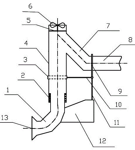 Self-adaptive wind direction and natural draft smoke exhaust device that can adjust resistance in linkage