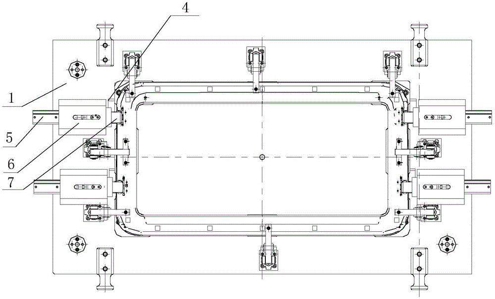 An automobile lock lug welding fixture