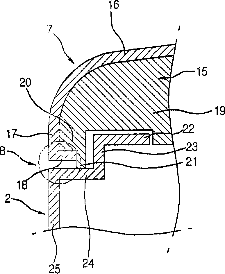 Top cover connecting structure for washing machine