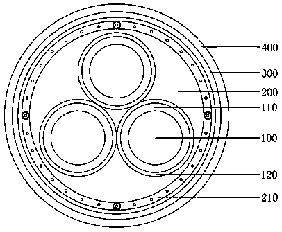 A cross-linked polyethylene insulated fire-resistant and flame-retardant power cable