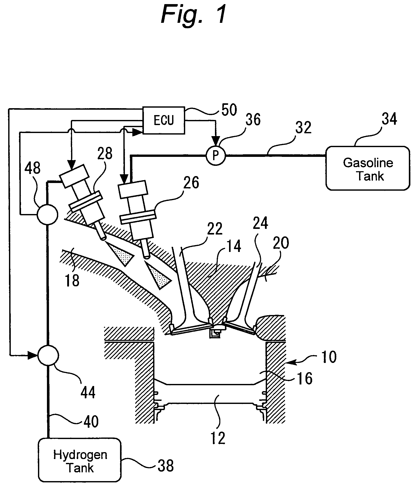 Control system for hydrogen addition internal combustion engine