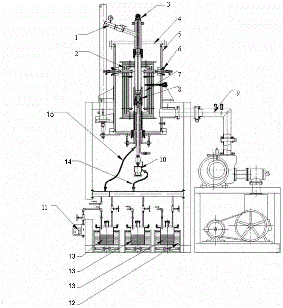 Fluidized bed device for coating film on surface of diamond, method and product prepared through method