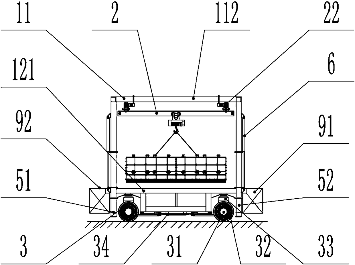 Prefabricated curtain board and protecting wall formwork construction trolley for viaduct surface of high-speed train