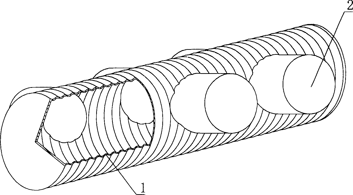 Light tube for filling cast-in-situ steel reinforced concrete