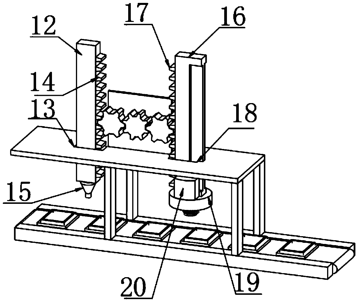 Glue scraping device for production and machining of electronic components