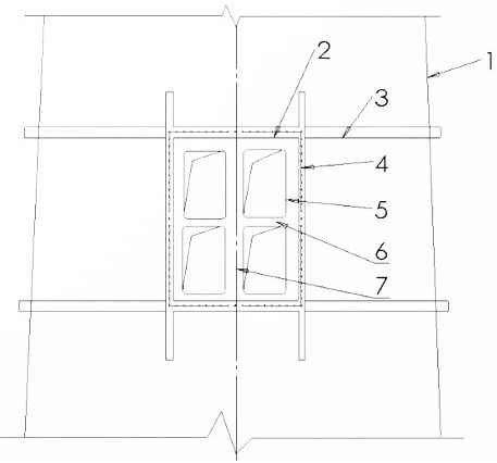 An online method for opening holes in a coke oven brick-concrete chimney