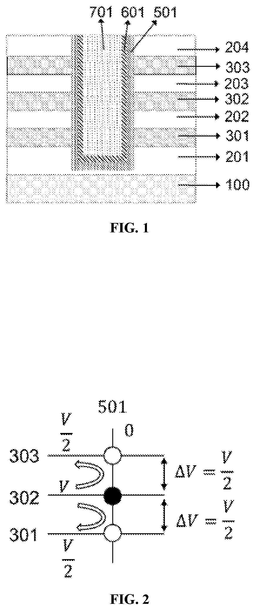 Self-gating resistive storage device having resistance transition layer in vertical trench in stacked structure of insulating dielectric layers and electrodes