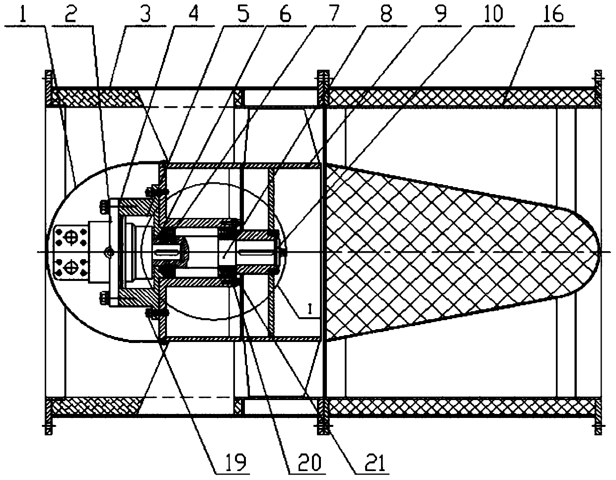 Hydraulically powered mine axial flow ventilation fan