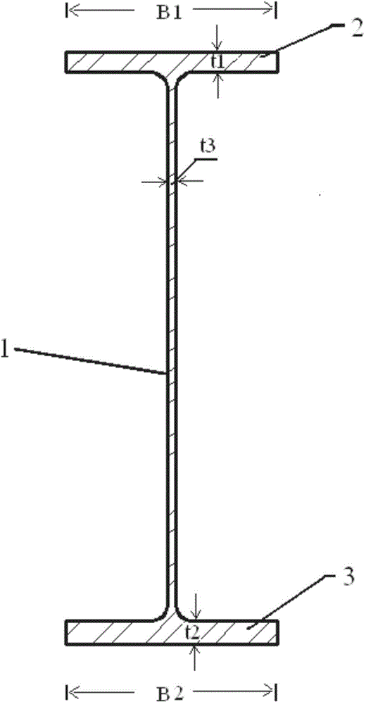 Flange variable thickness hot-rolled H-shaped steel and production method thereof