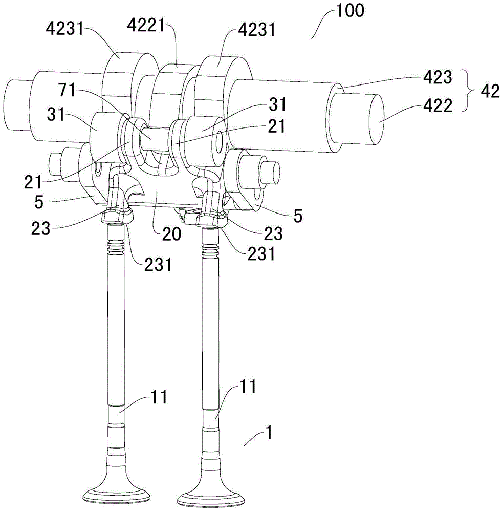 Valve train for engine and vehicle having same