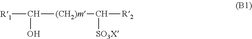 Foaming composition containing internal olefin sulfonates and one polymeric suspension agent