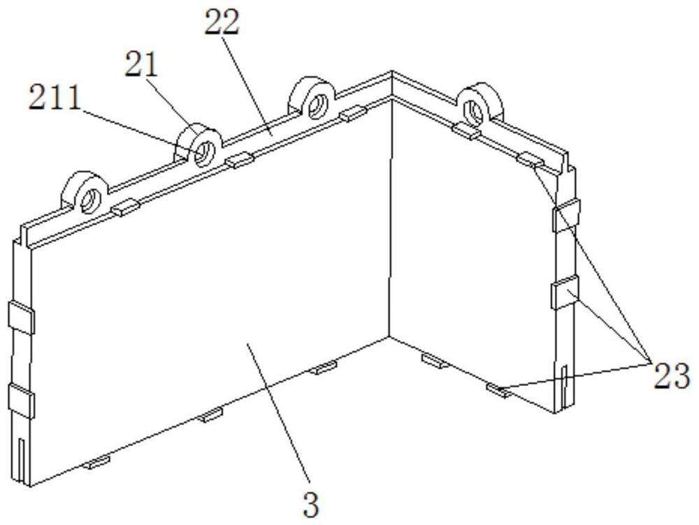 Dry hanging structure of assembled PP ceramic tile inside corner