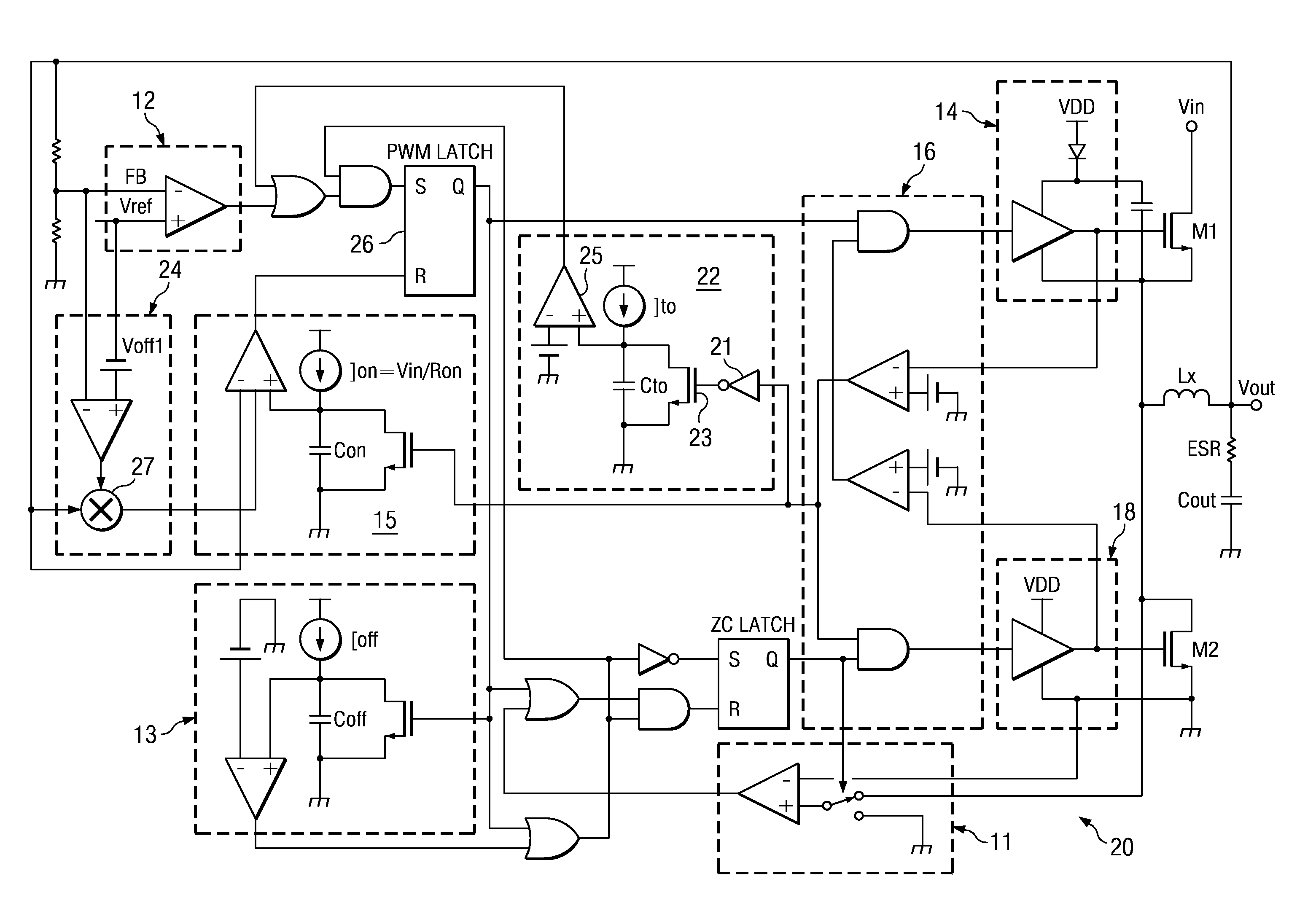 High efficiency power converter operating free of an audible frequency range