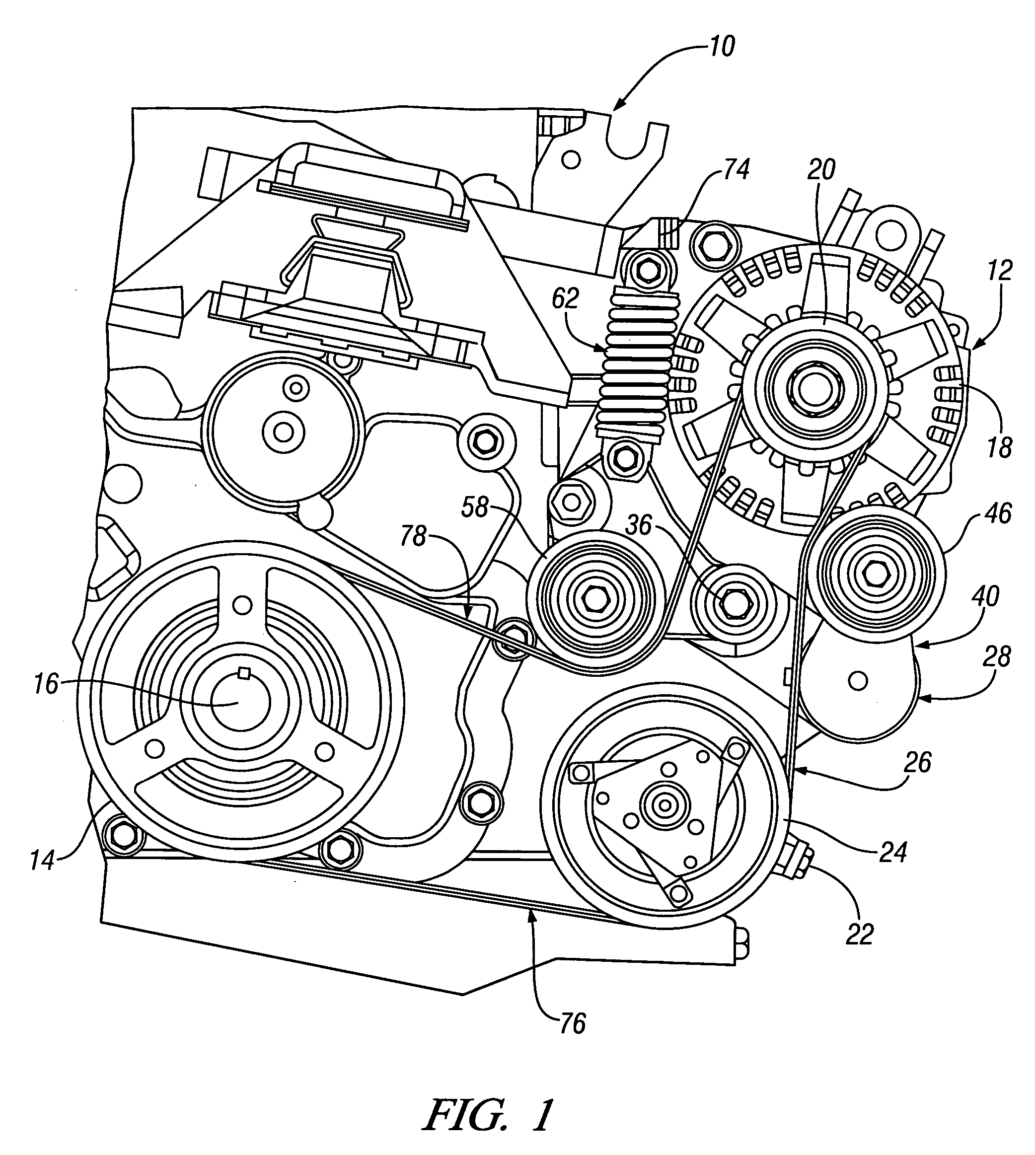 Belt alternator starter accessory drive with dual tensioner