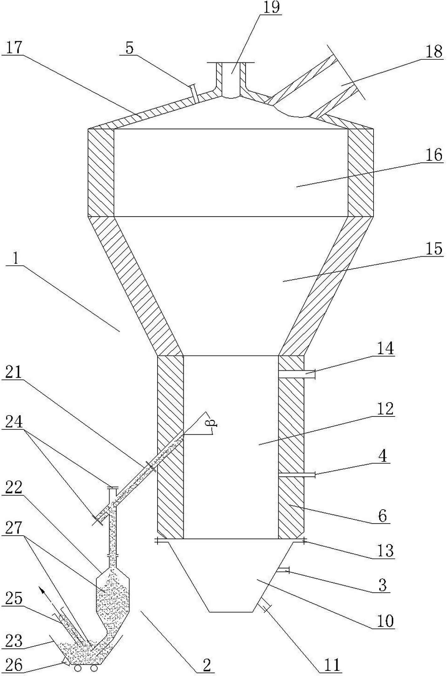 Closed automatic slag discharge device for boiling chlorination furnace