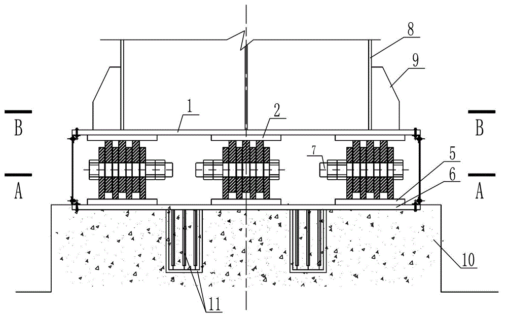 Hinge structure of steel pier column of portal frame platform bridge and bearing platform and construction method thereof