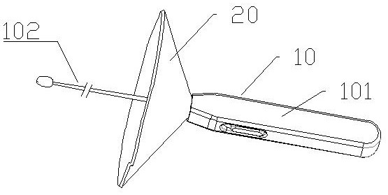 Pharyngeal swab specimen collection device with illumination and anti-infection functions