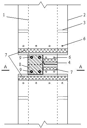 Dual-layer casing connecting section of overlong PCC (cast-in-place concrete large-diameter pipe) pile mould and dip mould connecting method