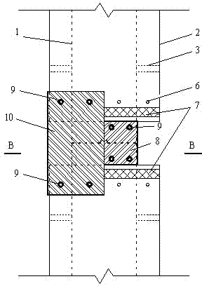 Dual-layer casing connecting section of overlong PCC (cast-in-place concrete large-diameter pipe) pile mould and dip mould connecting method