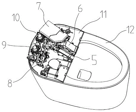 Plastic toilet pan without water tank