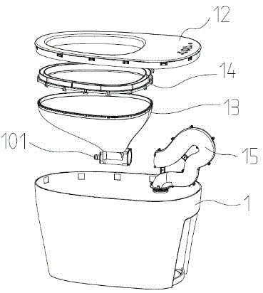 Plastic toilet pan without water tank