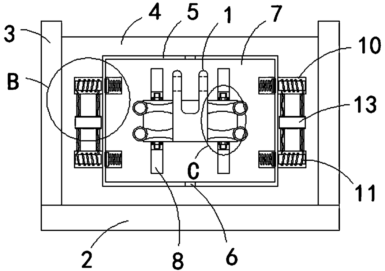 Linkage detection equipment for automobile engine support