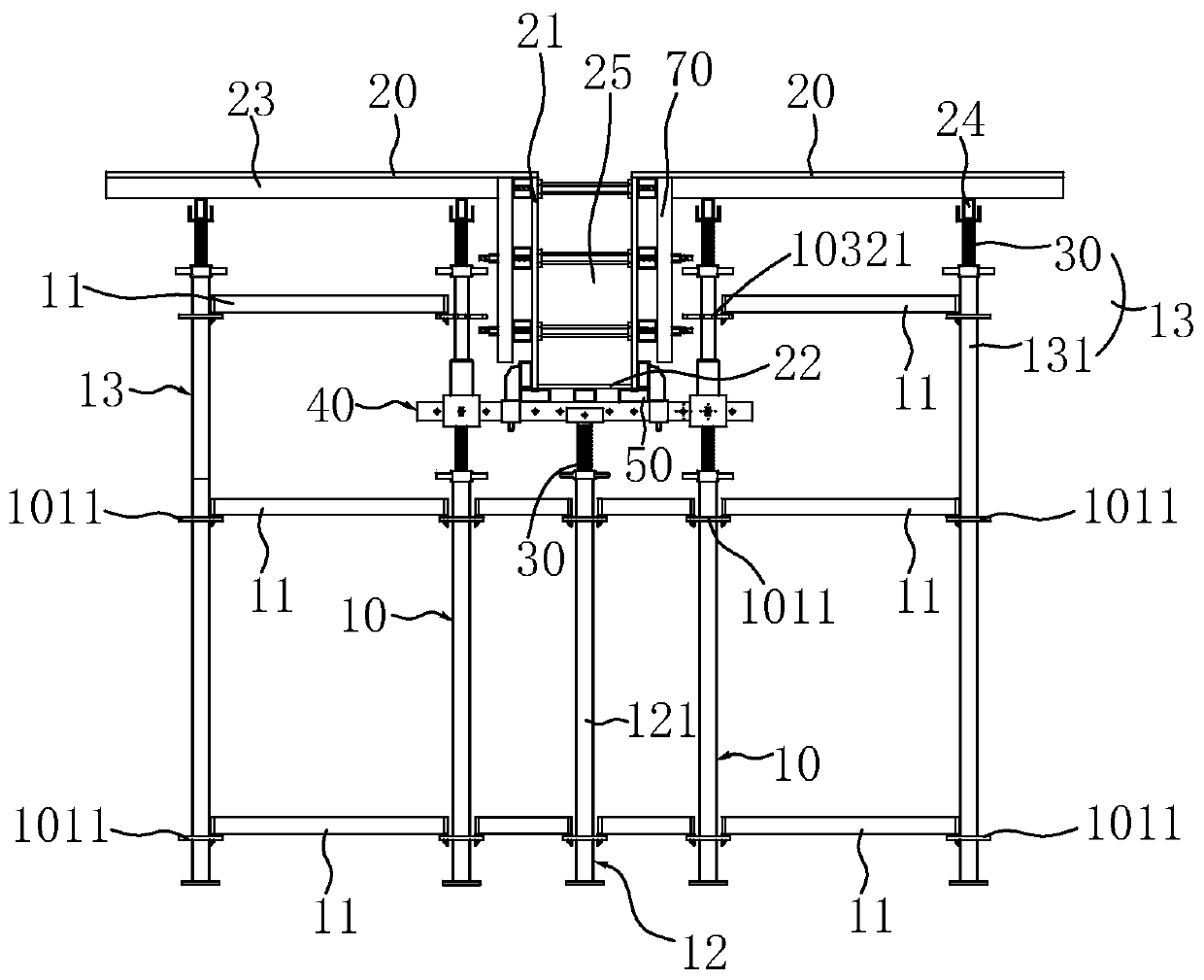 Building wood formwork beam and slab steel keel support system and reinforcing method thereof