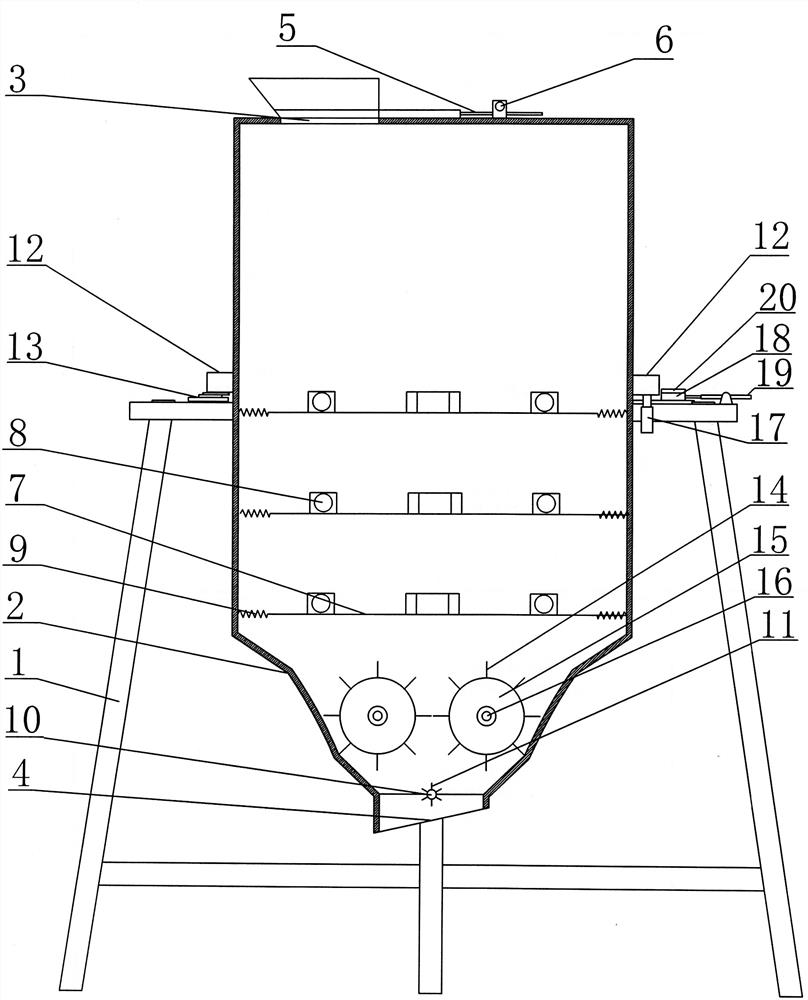 Large-moisture desulfurization gypsum stable feeding and metering system