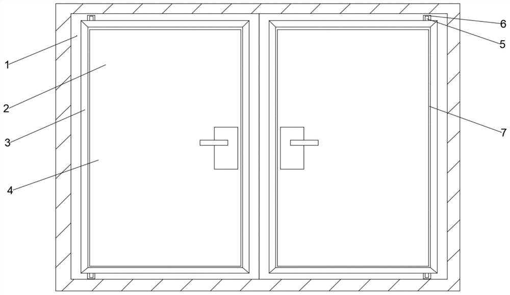 Negative ion glass door and window with sterilization and formaldehyde removal functions and preparation method thereof