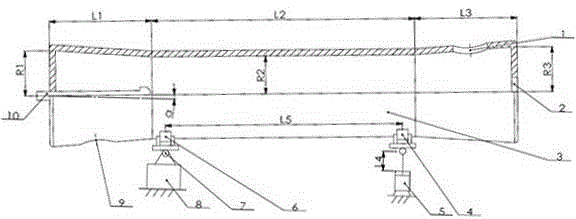 Flaring-type rotary kiln for vanadium extraction of stone coal