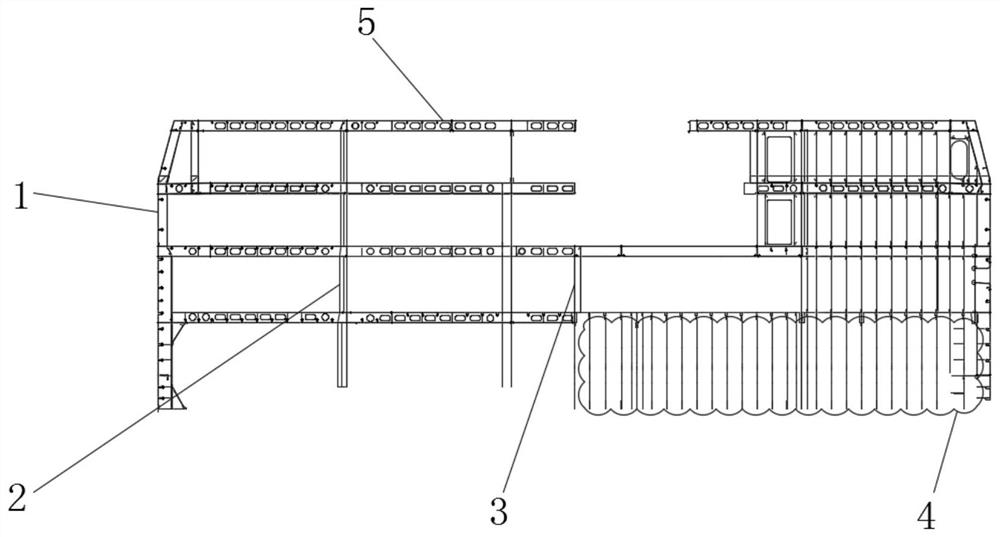 Large cruise ship sheet block internal temporary supporting method