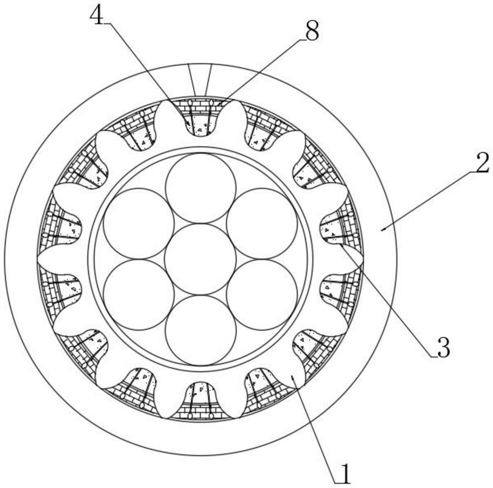 Anti-seepage self-healing underground pre-buried cable sheath