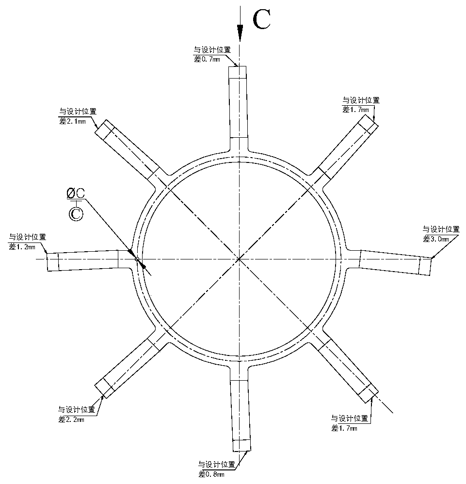 A tool for correcting the shape of engine load-bearing struts matched with heat treatment